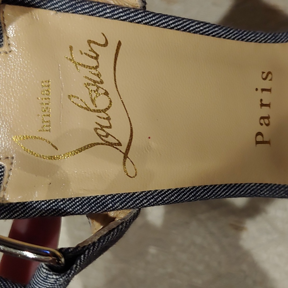 Christian Louboutin cataclou 140mm denim wedges 35 - Picture 8 of 8